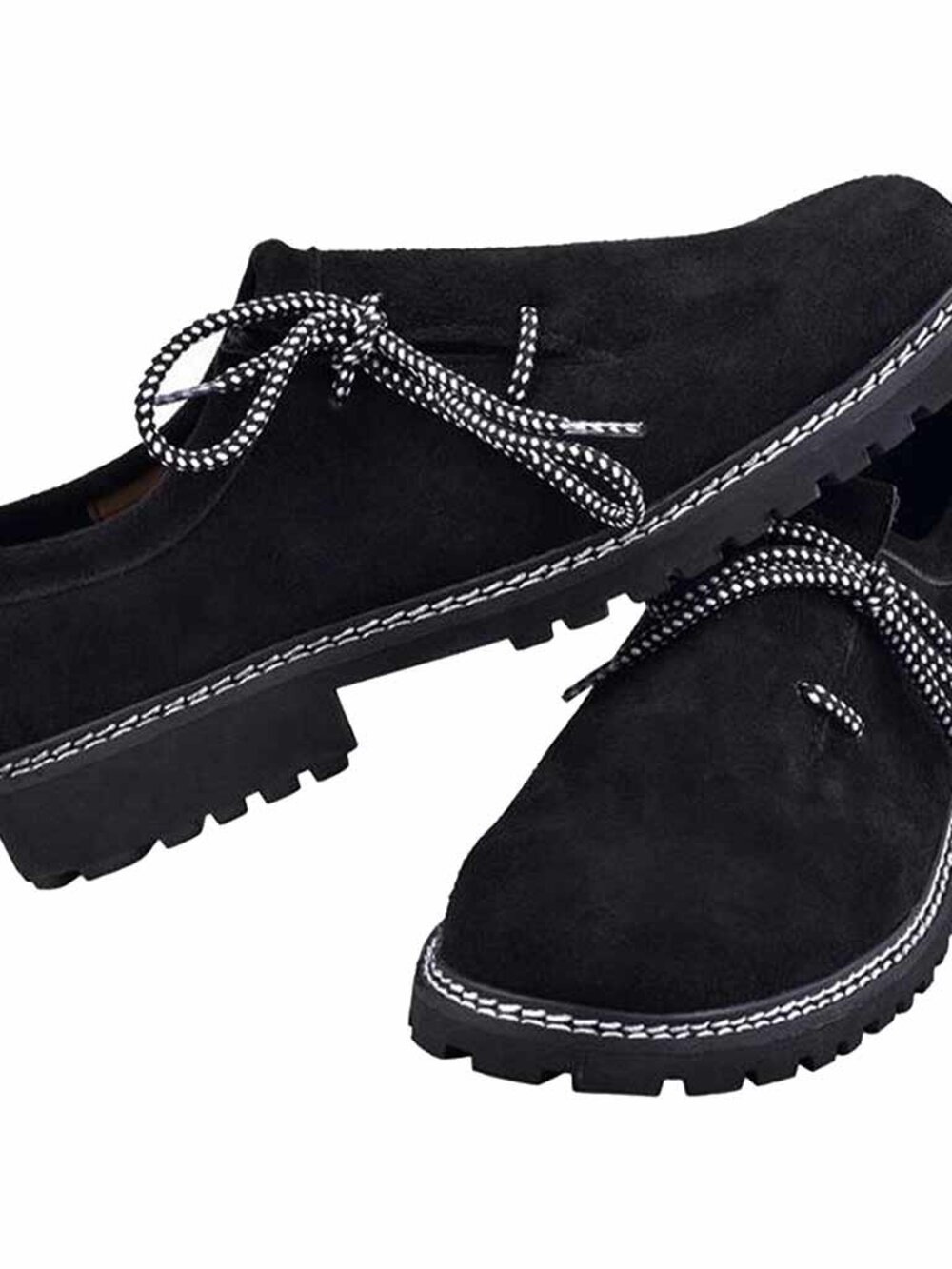 Men’s Black Lederhosen Shoes Bavarian German Leather Oktoberfest Footwear Size42 - Picture 9 of 11